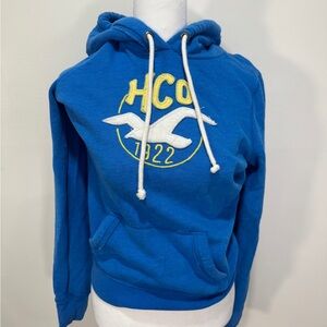 Blue HCO Hoodie with Yellow and White Logo